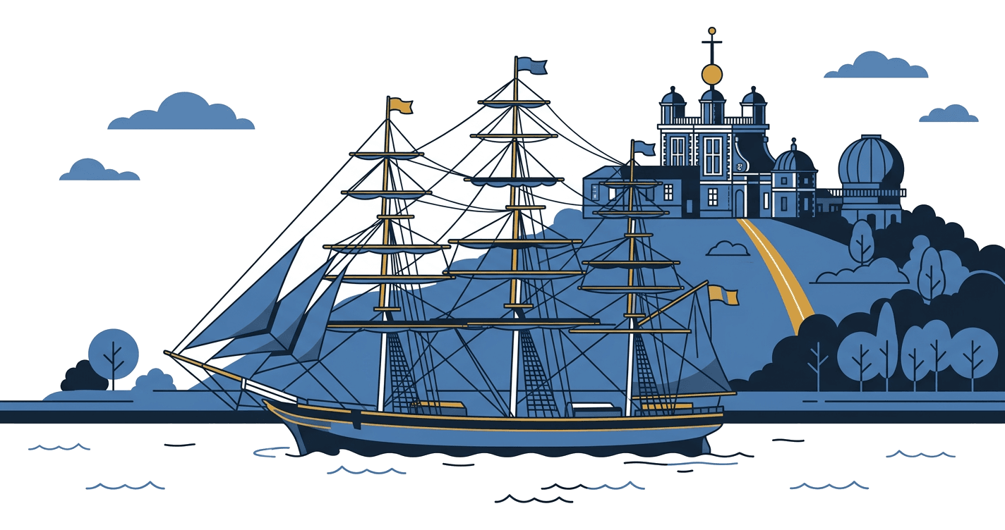 Illustration of a London landmark near Greenwich